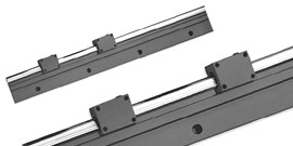 Sistema de guia linear de suporte lateral 1Dx de trilho redondo